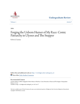 Forging the Unborn Humor of My Race: Comic Patriarchy in Ulysses and the Ns Apper Robert J