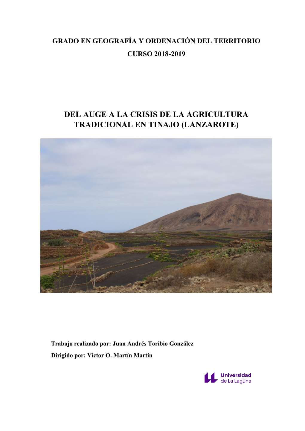 Del Auge a La Crisis De La Agricultura Tradicional En Tinajo (Lanzarote)