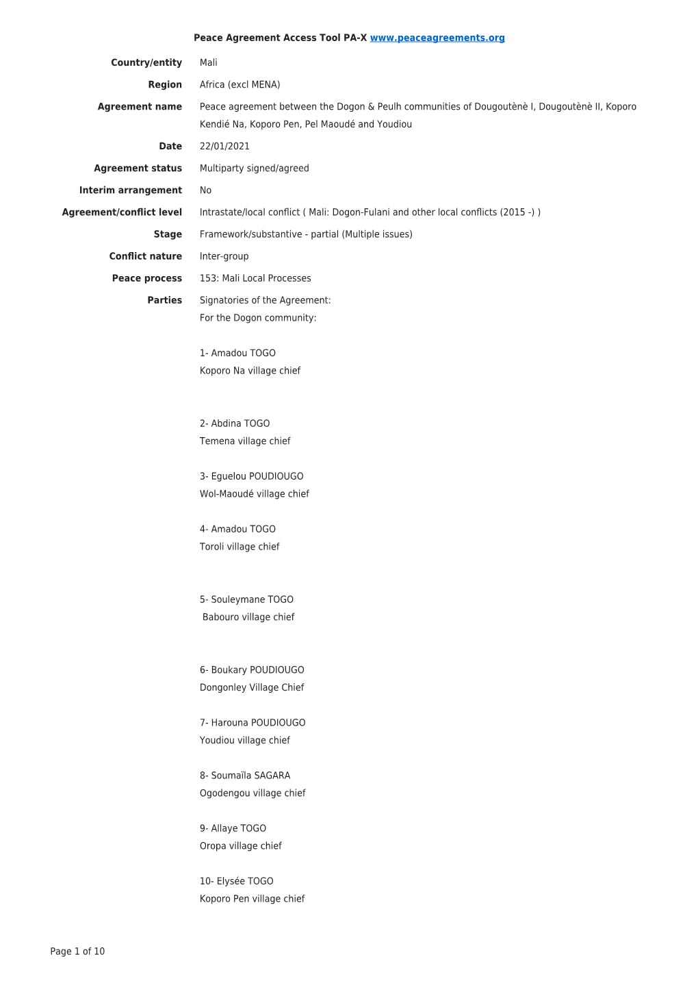 Export Agreement Coding (PDF)