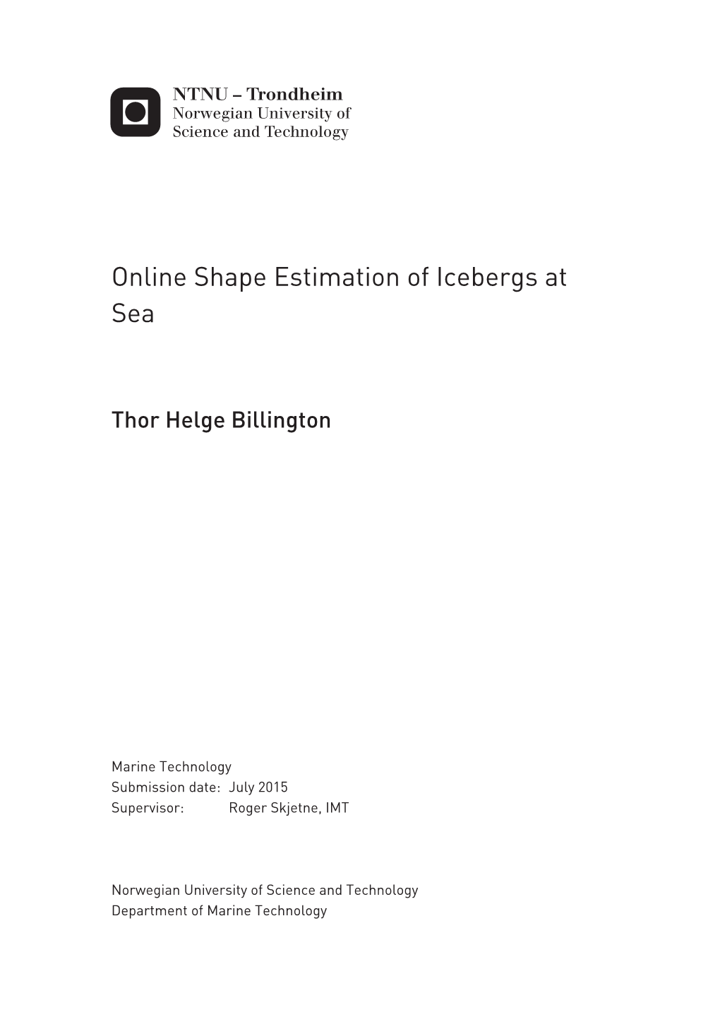 Online Shape Estimation of Icebergs at Sea
