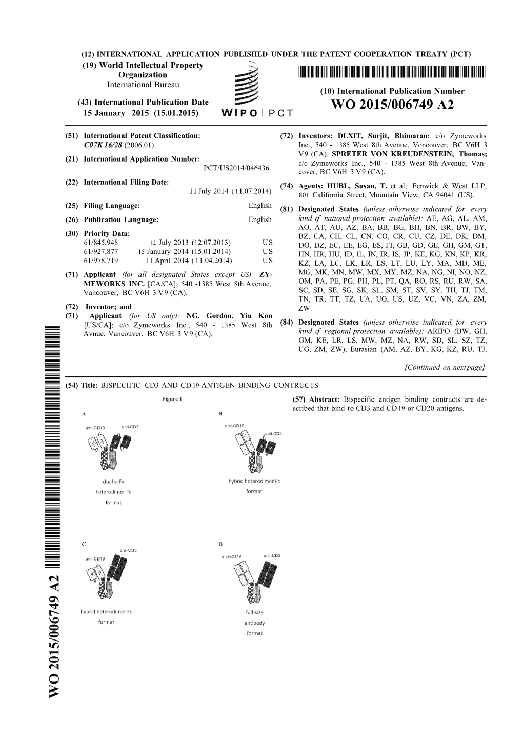 WO 2015/006749 A2 15 January 2015 (15.01.2015) P O P C T