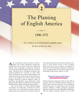 The Planting of English America ᇻᇾᇻ 1500–1733