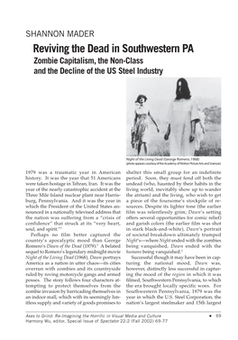 Reviving the Dead in Southwestern PA Zombie Capitalism, the Non-Class and the Decline of the US Steel Industry
