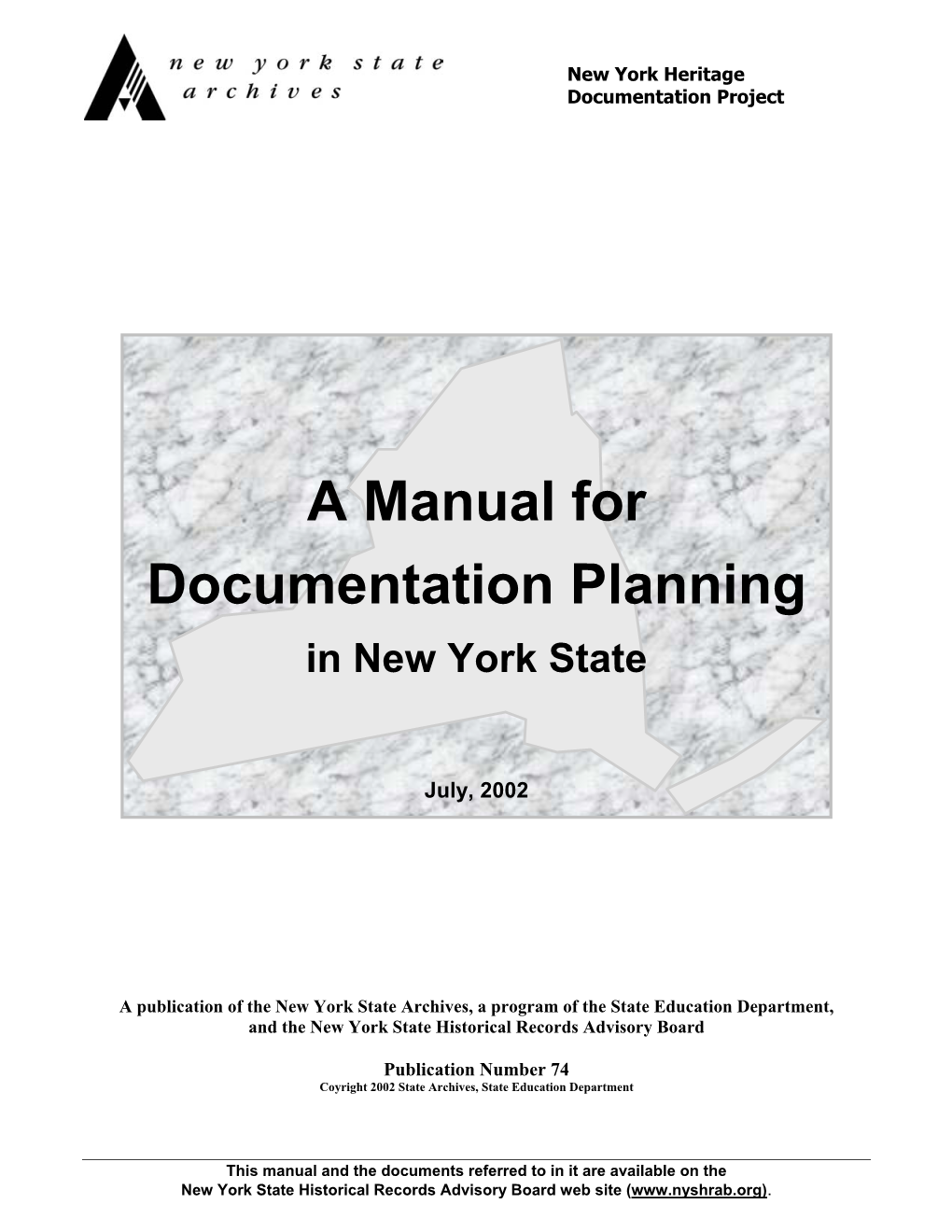 Manual for Documentation Planning in New York State