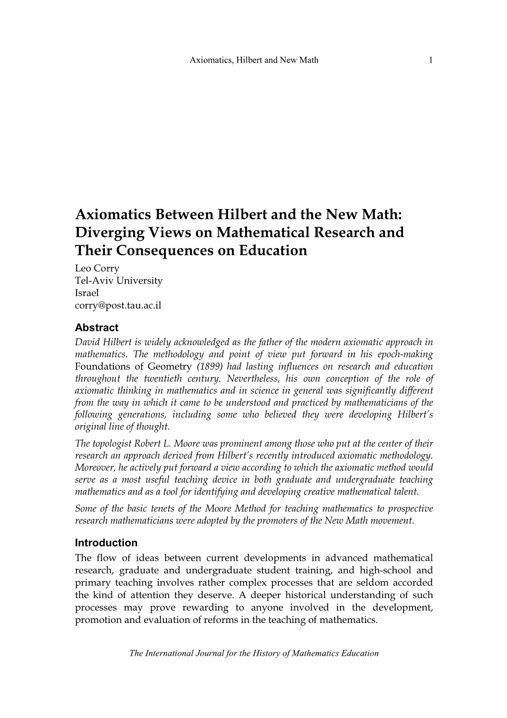 Axiomatics Between Hilbert and the New Math: Diverging Views On