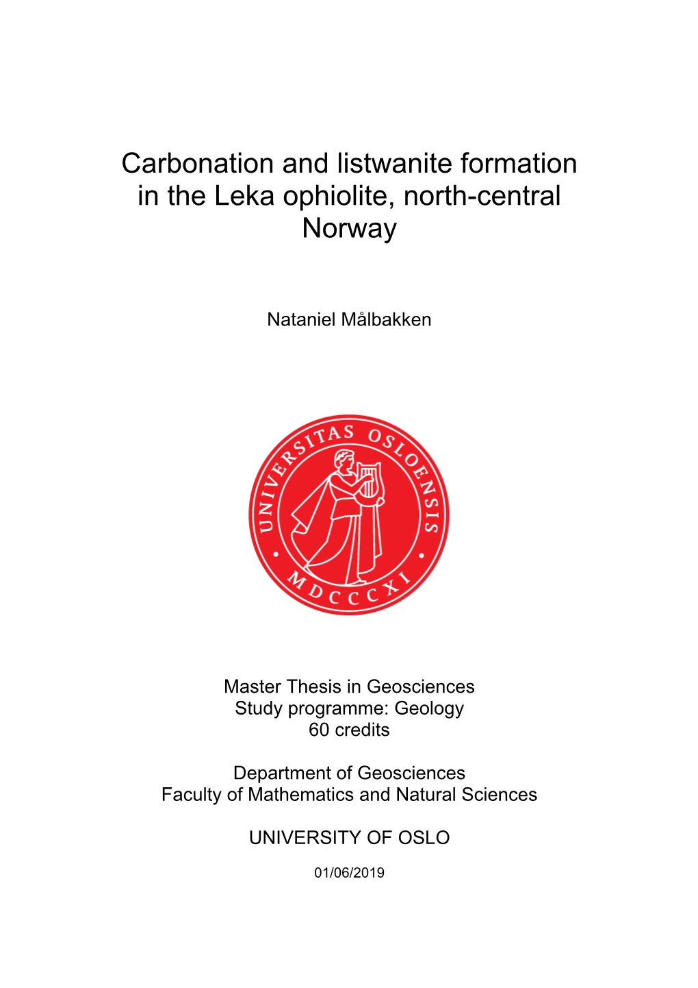 Carbonation and Listwanite Formation in the Leka Ophiolite, North-Central Norway