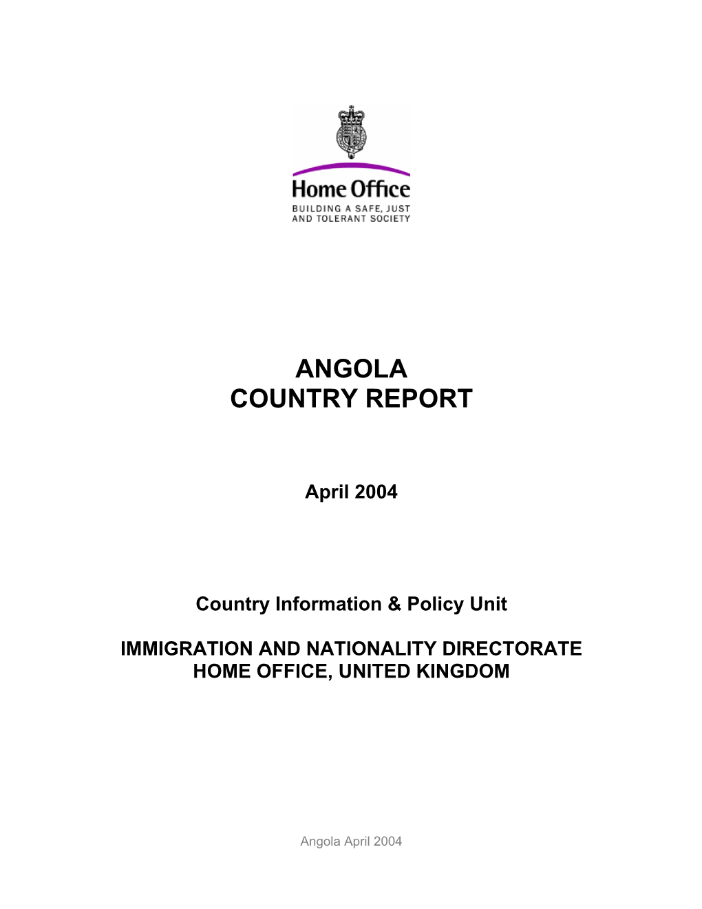 Angola Country Report