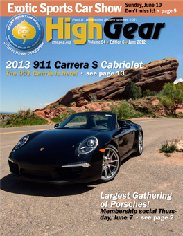 June 2012 F I in Ci Z Al Ga News Ma 2013 911 Carrera S Cabriolet the 991 Cabrio Is Here! • See Page 13