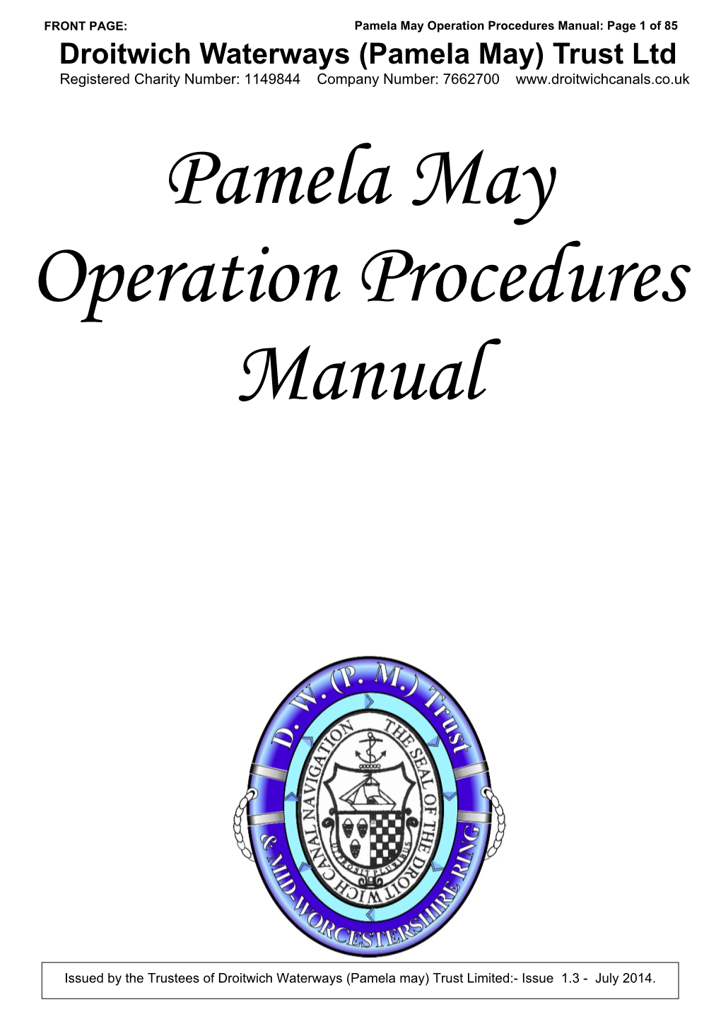 Pamela May Operation Pocedures Manual