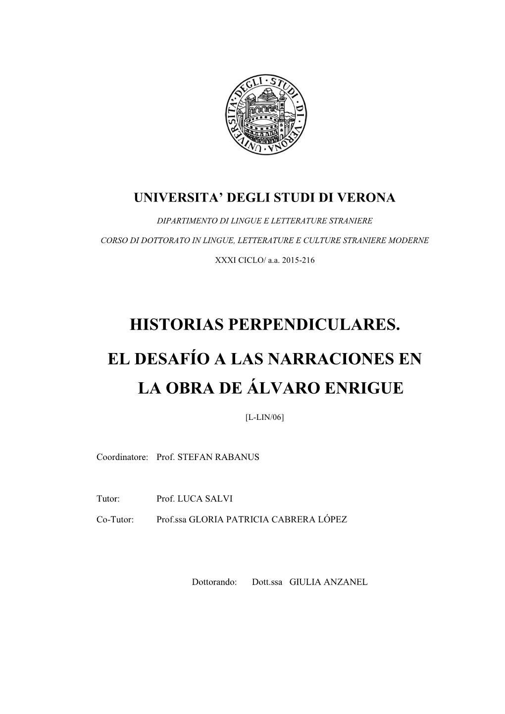 Historias Perpendiculares. El Desafío a Las Narraciones