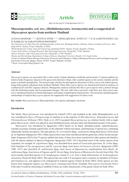 Muyocopronales, Ord. Nov., (Dothideomycetes, Ascomycota) and a Reappraisal of Muyocopron Species from Northern Thailand