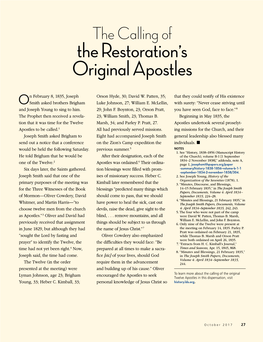 The Restoration's Original Apostles