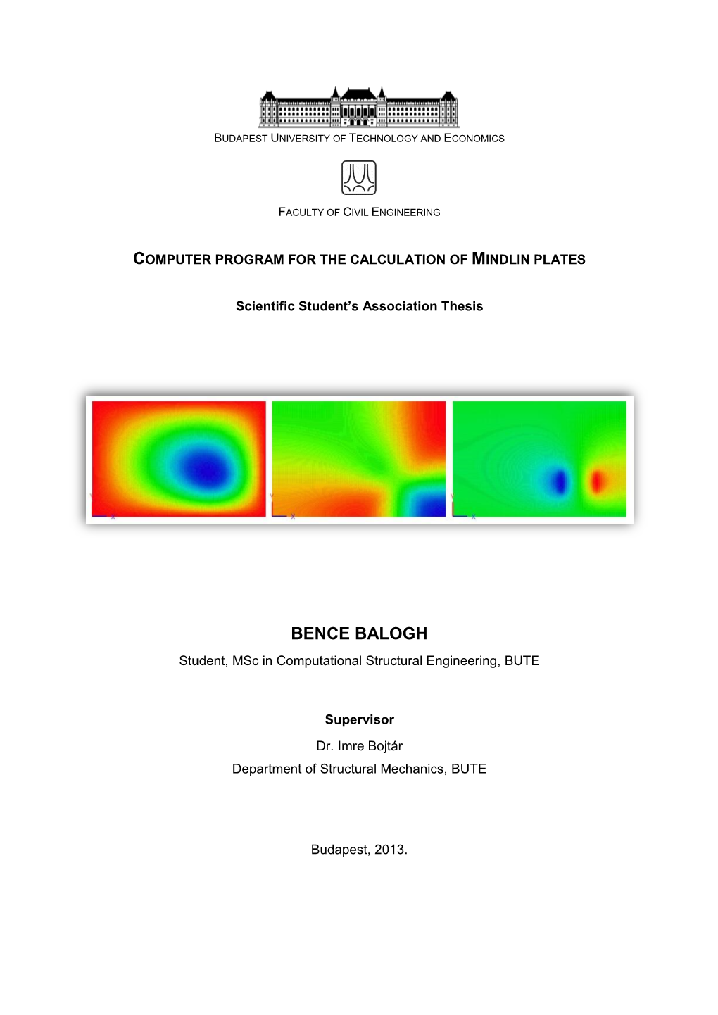 Computer Program for the Calculation of Mindlin Plates