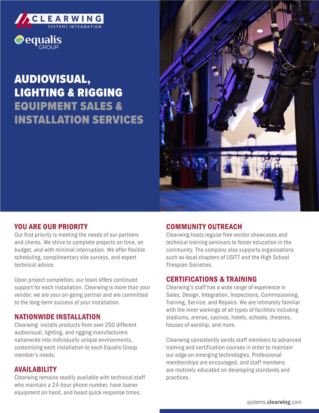 Audiovisual, Lighting & Rigging Equipment Sales