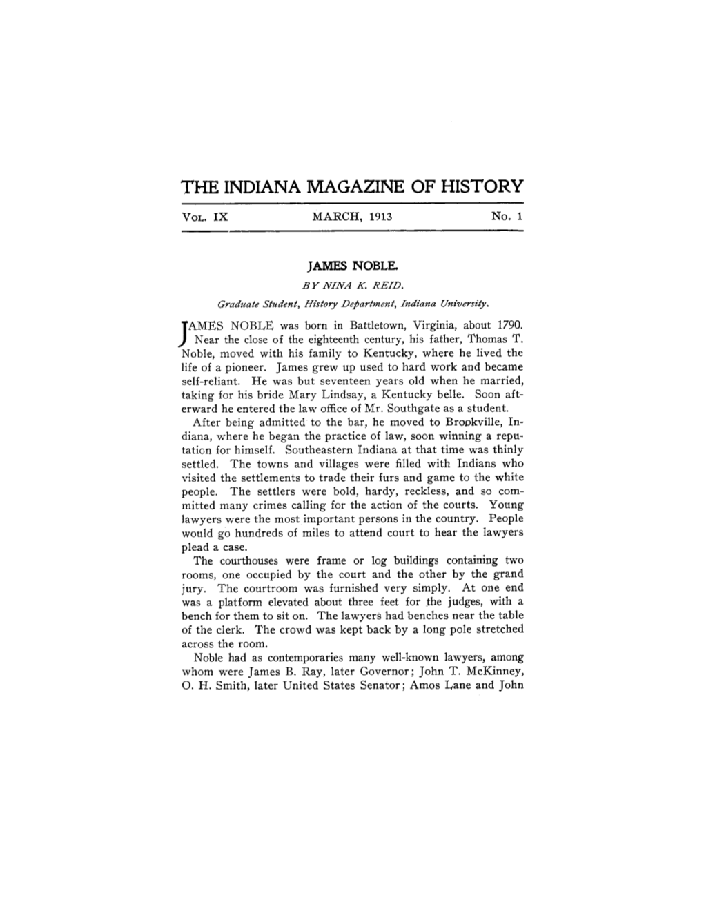 The Indiana Magazine of History