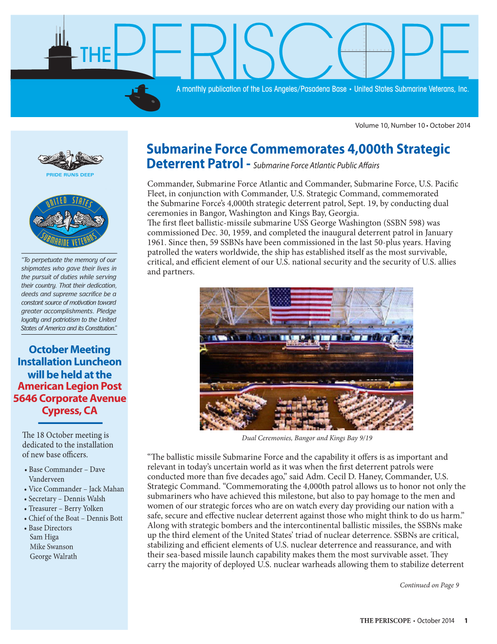 Submarine Force Commemorates 4,000Th Strategic