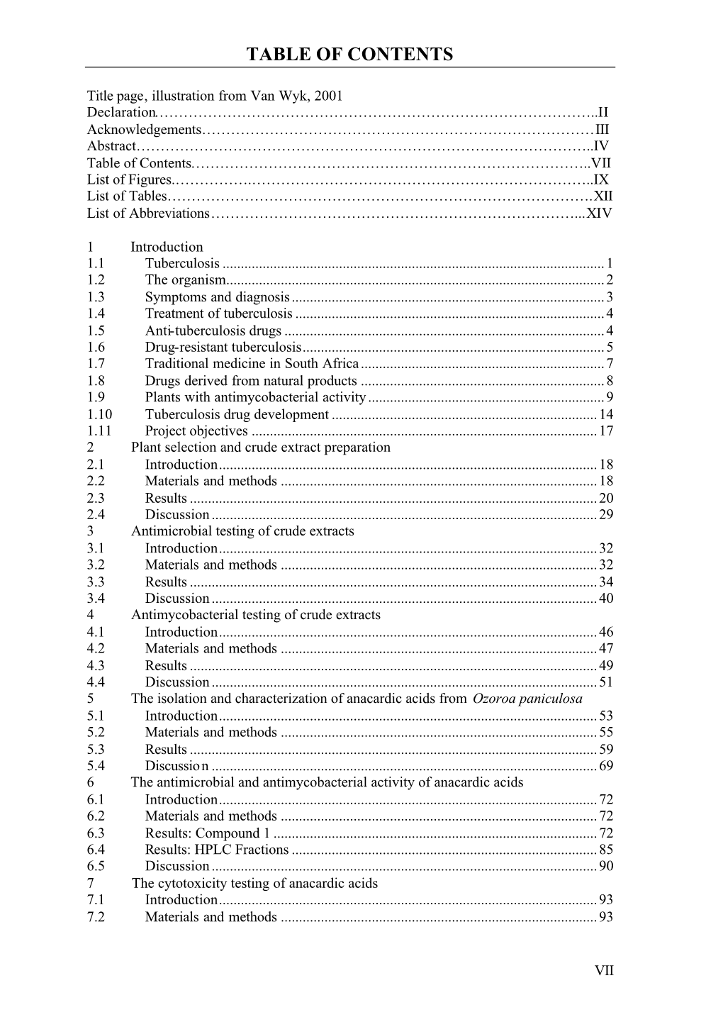 Table of Contents