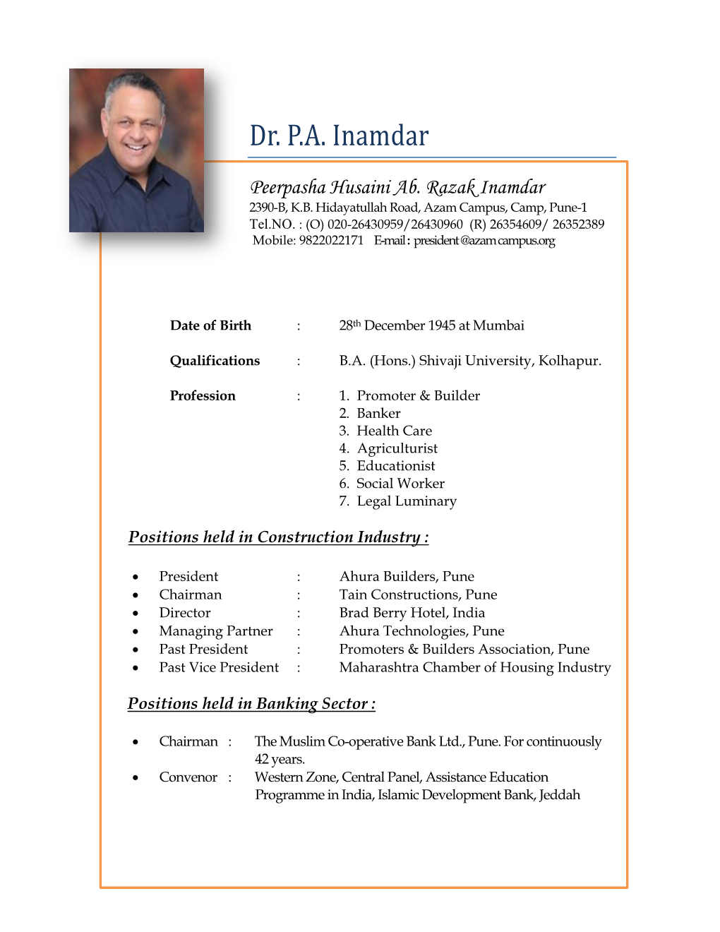 Dr. PA Inamdar