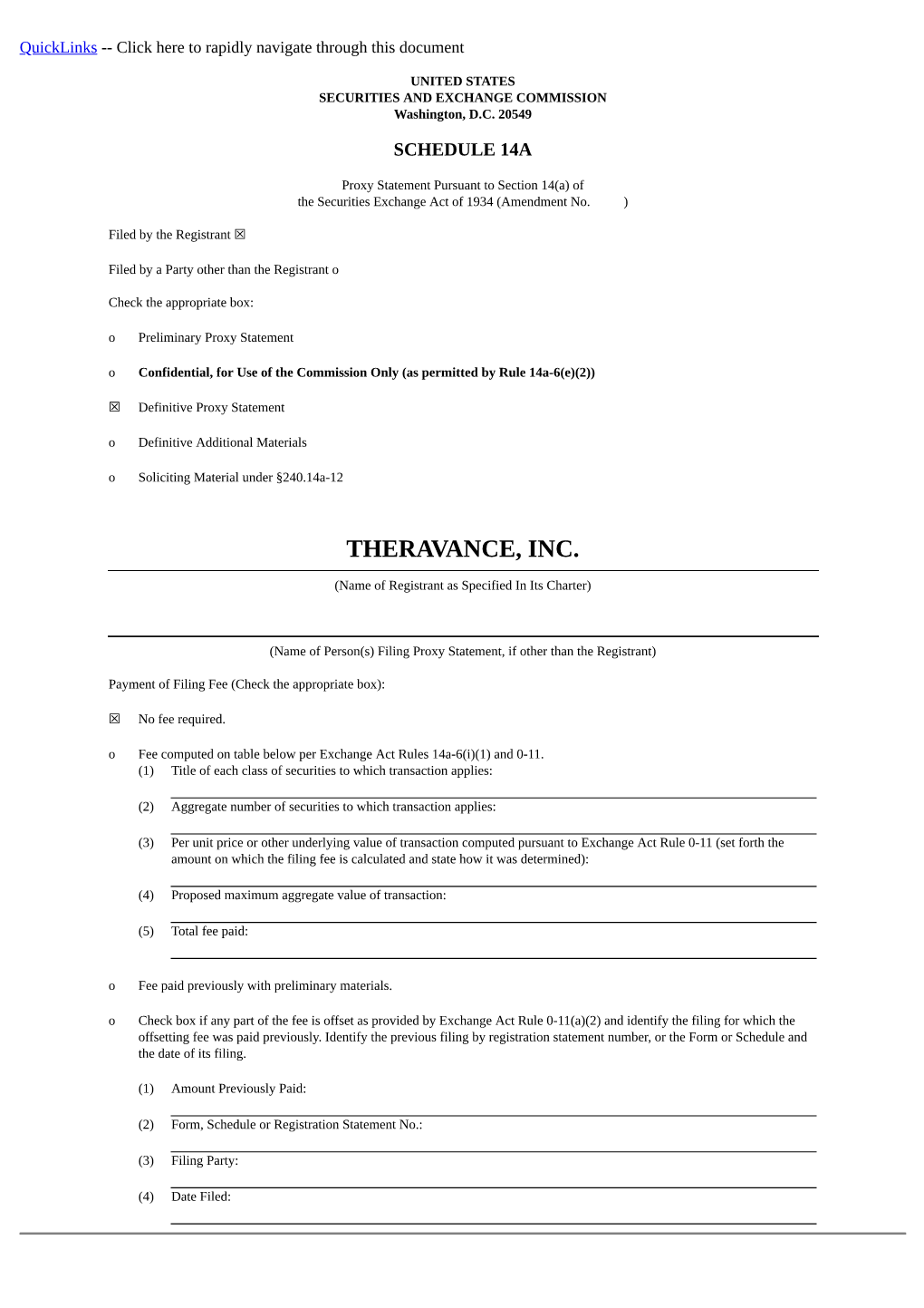 Theravance, Inc