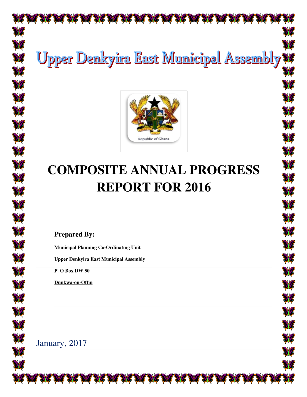 Composite Annual Progress Report for 2016