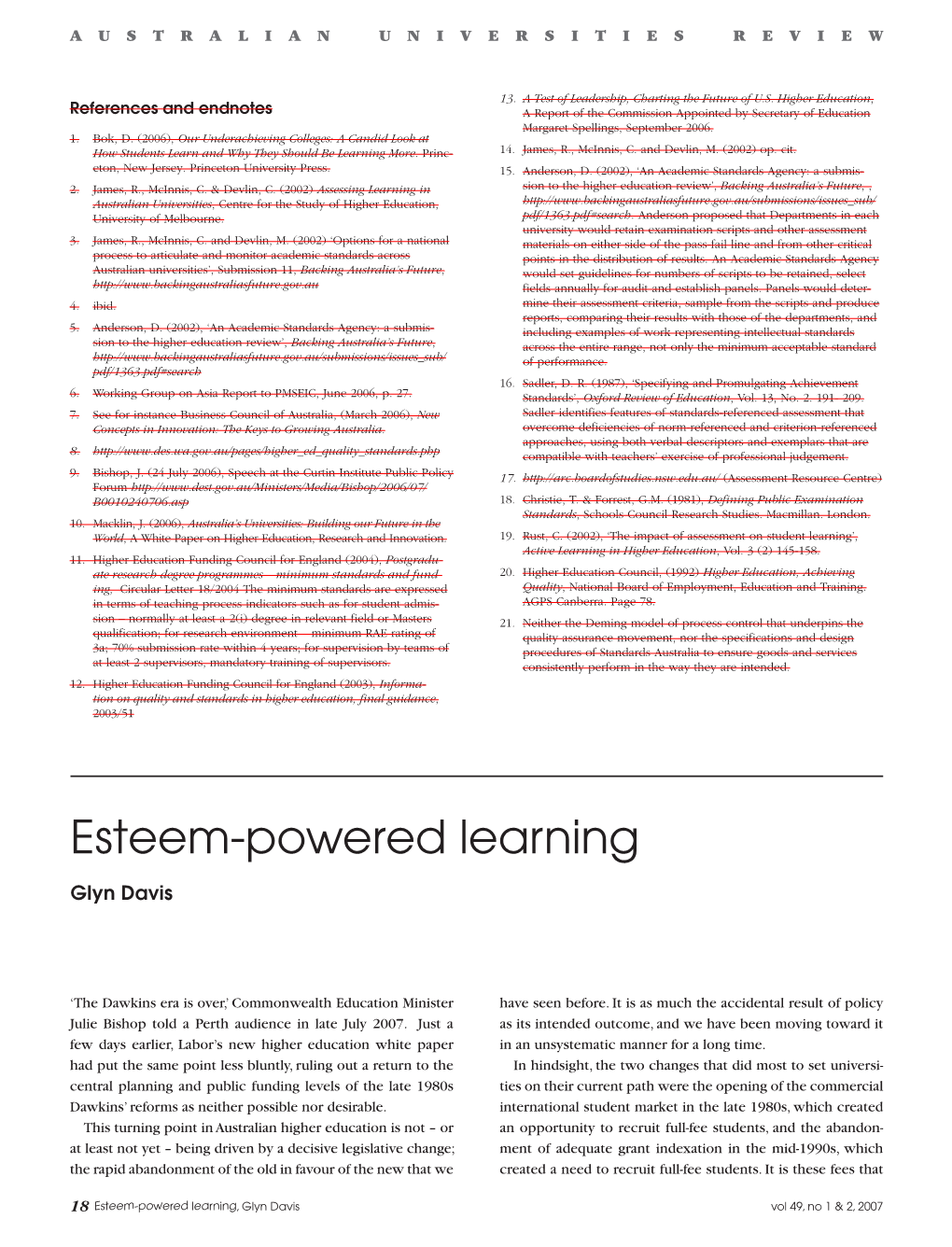 Esteem-Powered Learning