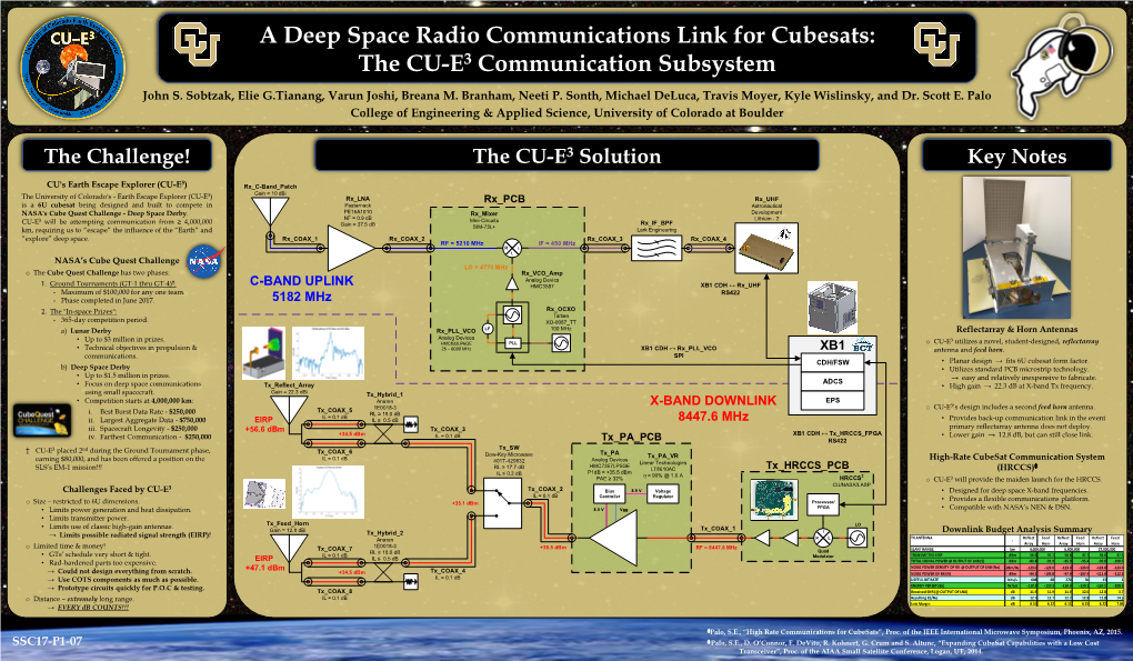 The CU-E3 Communication Subsystem