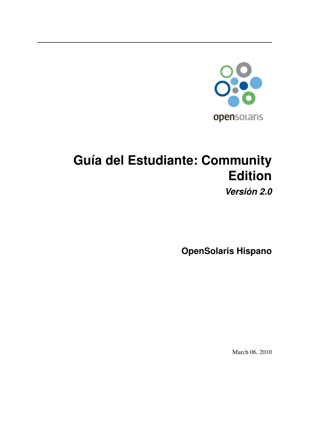 Guía Del Estudiante: Community Edition Versión 2.0