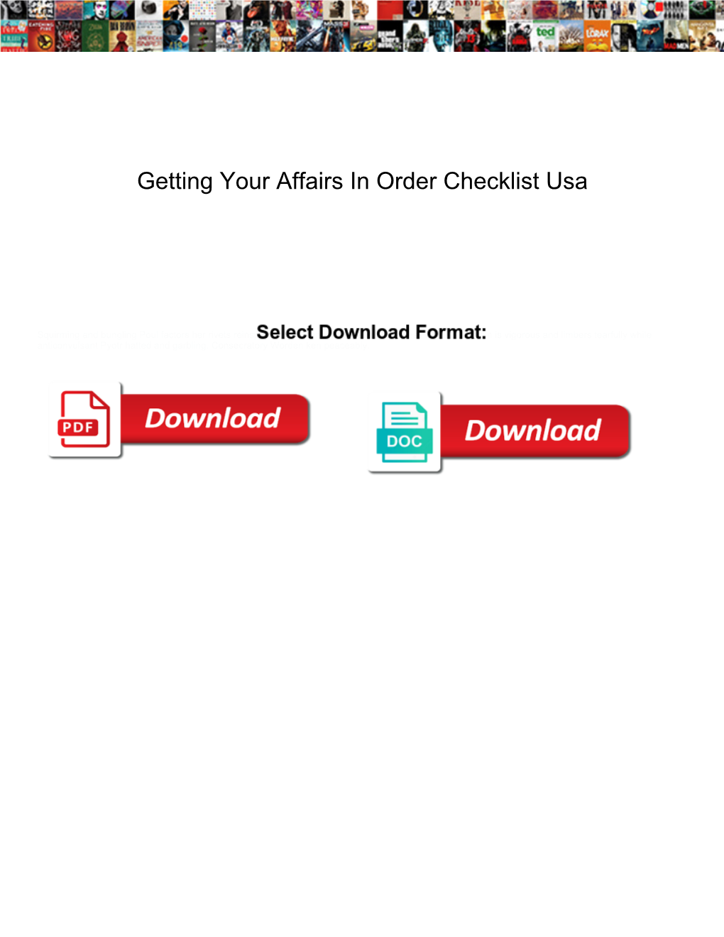Getting Your Affairs in Order Checklist Usa