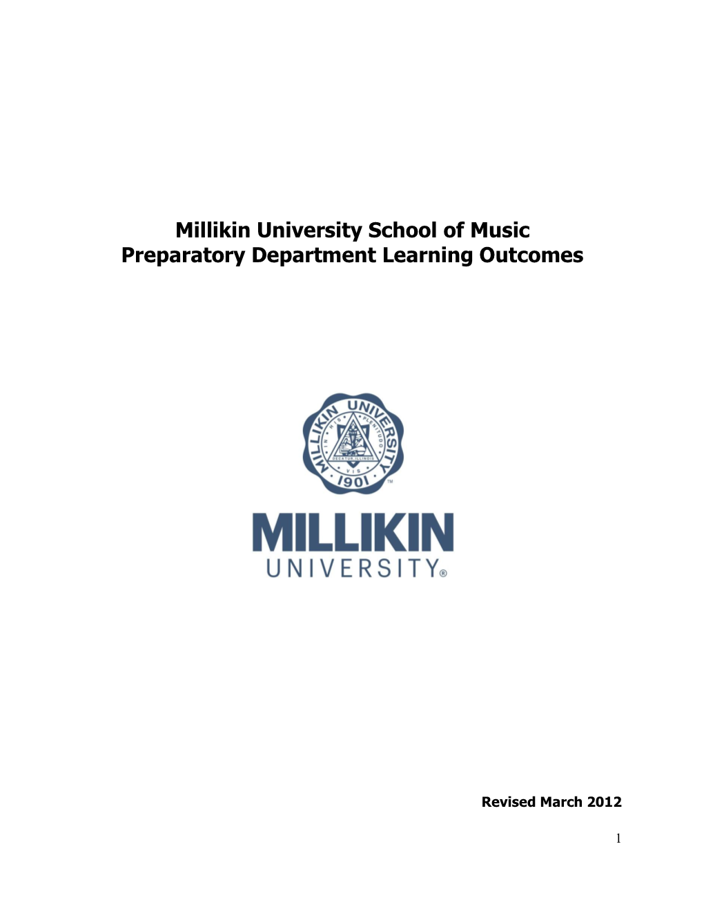 Millikin University School of Music Preparatory Department Learning Outcomes