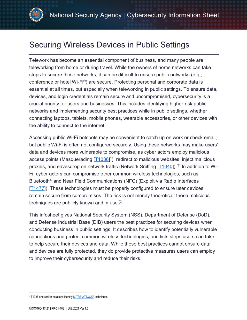 Securing Wireless Devices in Public Settings