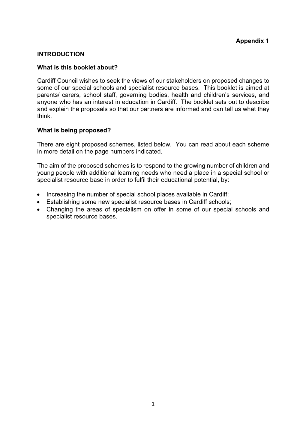 Cardiff Council Wishes to Seek the Views of Our Stakeholders on Proposed Changes to Some of Our Special Schools and Specialist Resource Bases