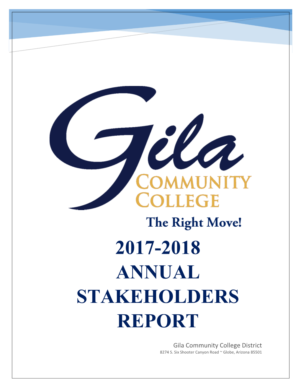 2017-2018 Annual Stakeholders Report