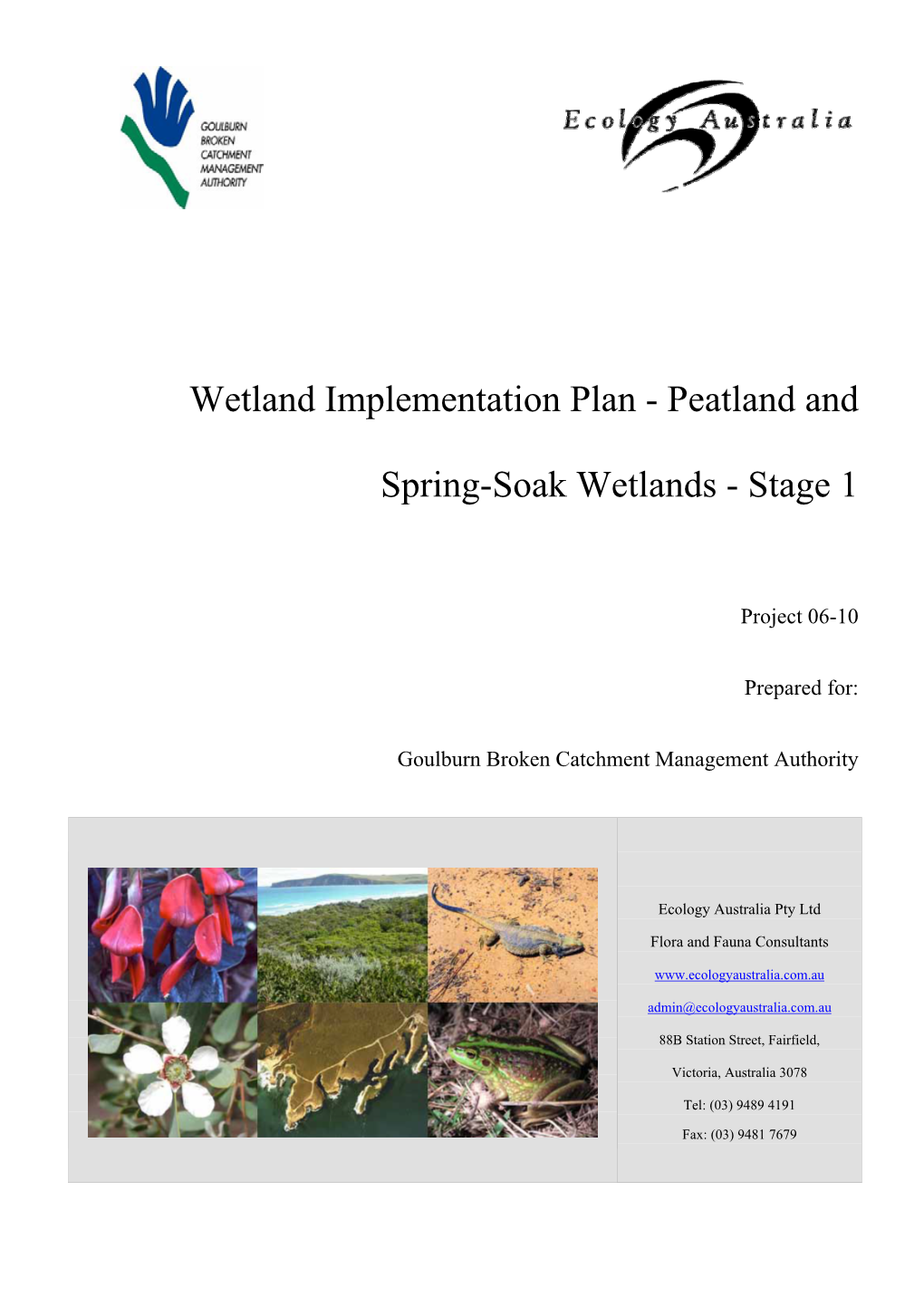 Wetland Implementation Plan - Peatland And