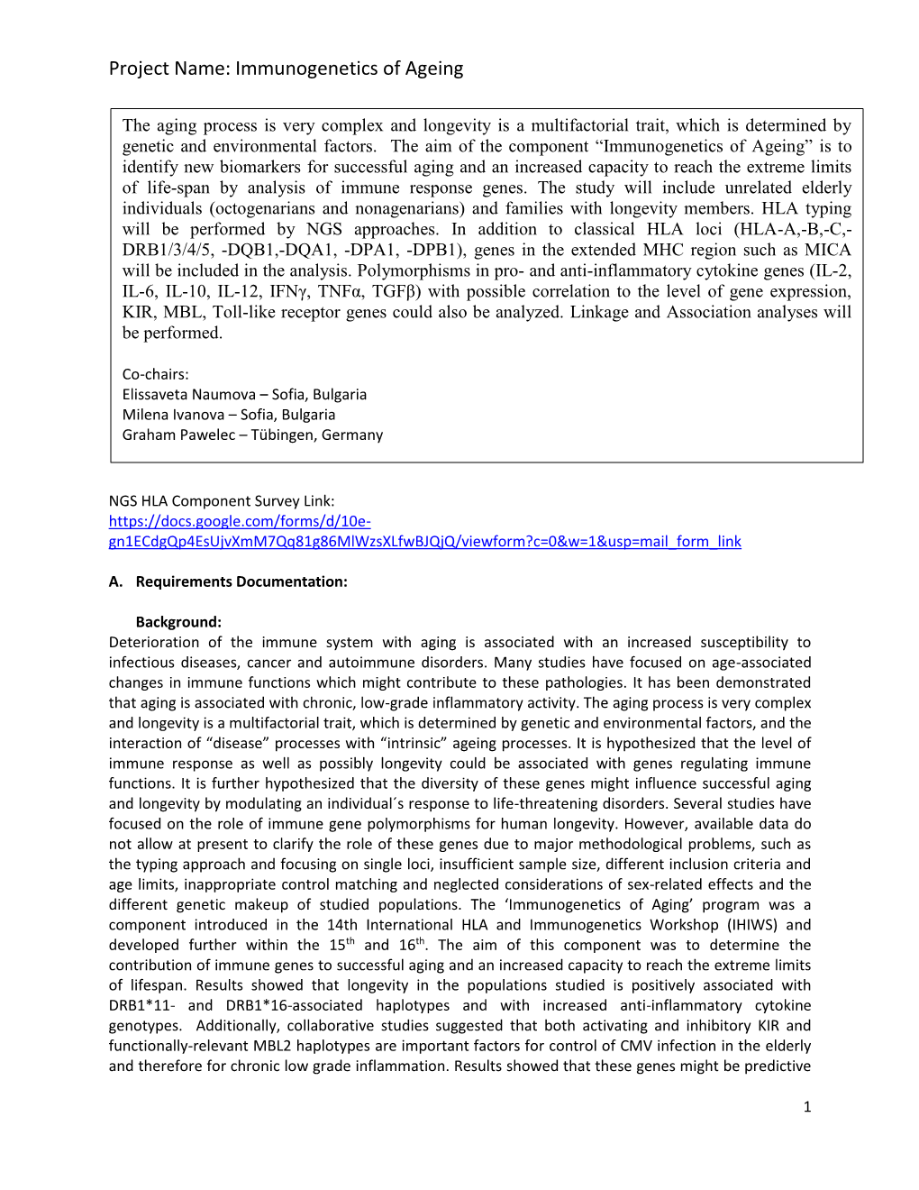 Immunogenetics of Ageing