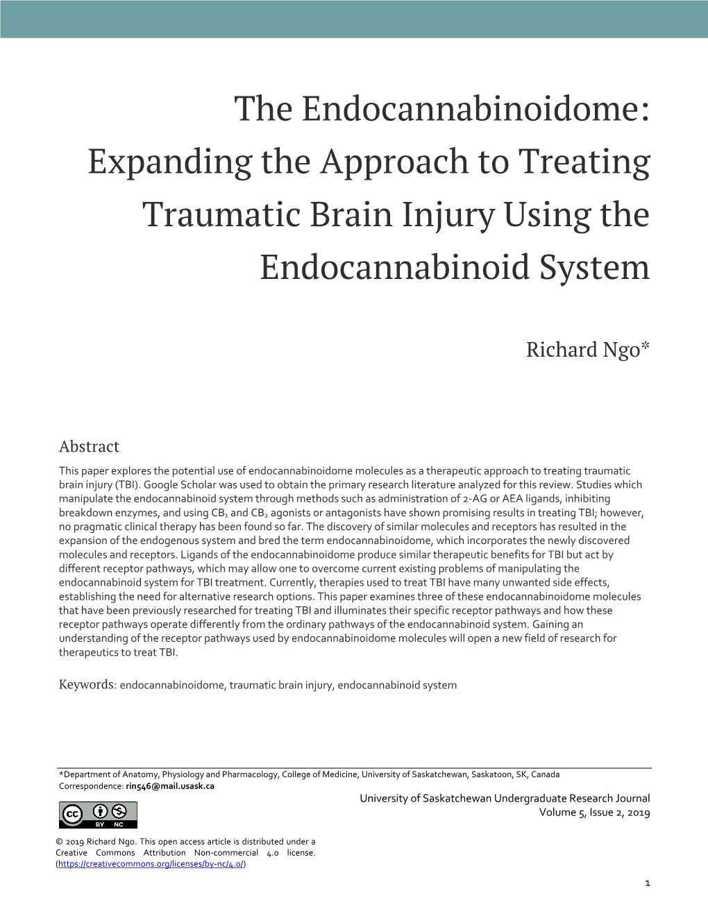 The Endocannabinoidome: Expanding the Approach to Treating Traumatic Brain Injury Using the Endocannabinoid System