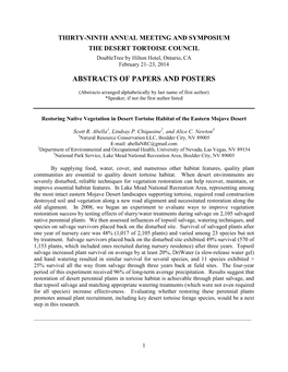 Abstracts of Papers and Posters