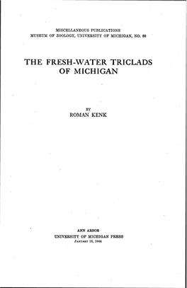 The Fresh-Water Triclads of Michigan