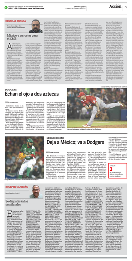 Echan El Ojo a Dos Aztecas Deja a México; Va a Dodgers