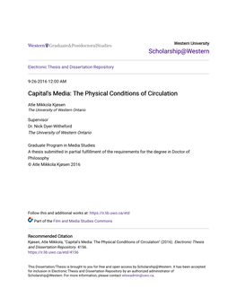 Capital's Media: the Physical Conditions of Circulation
