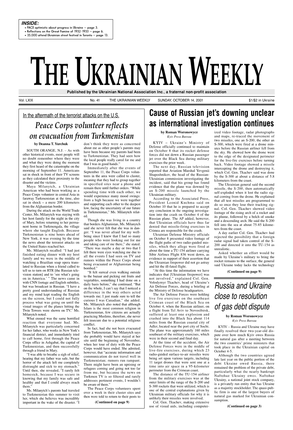 The Ukrainian Weekly 2001, No.41