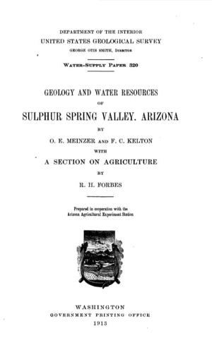 Sulphur Spring Valley. Arizona