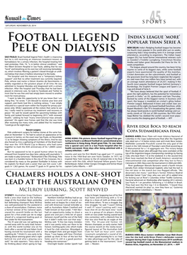 Football Legend Pele on Dialysis