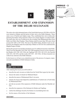 9. Establishment and Expansion of the Delhi Sultanate