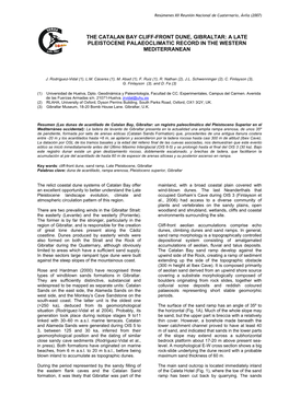 The Catalan Bay Cliff-Front Dune, Gibraltar: a Late Pleistocene Palaeoclimatic Record in the Western Mediterranean