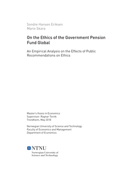 On the Ethics of the Government Pension Fund Global