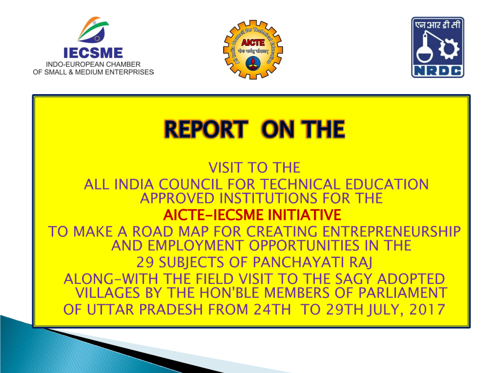 Report of Aicte-Iecsme Initiative