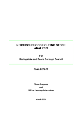 Neighbourhood Housing Stock Analysis