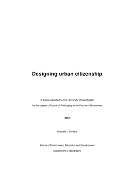 Designing Urban Citizenship