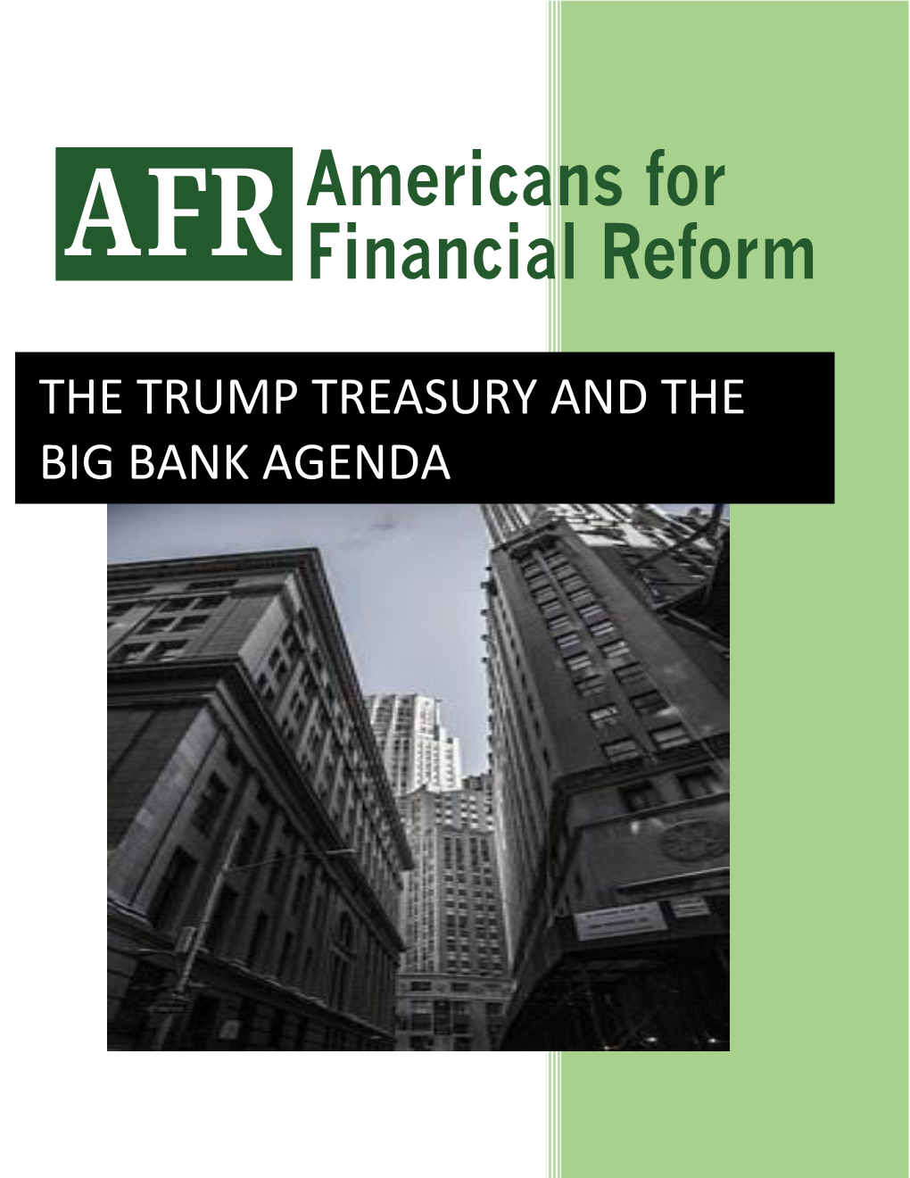 The Trump Treasury and the Big Bank Agenda