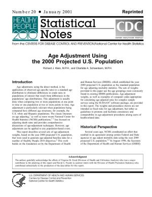 Age Adjustment Using the 2000 Projected U.S. Population Pdf